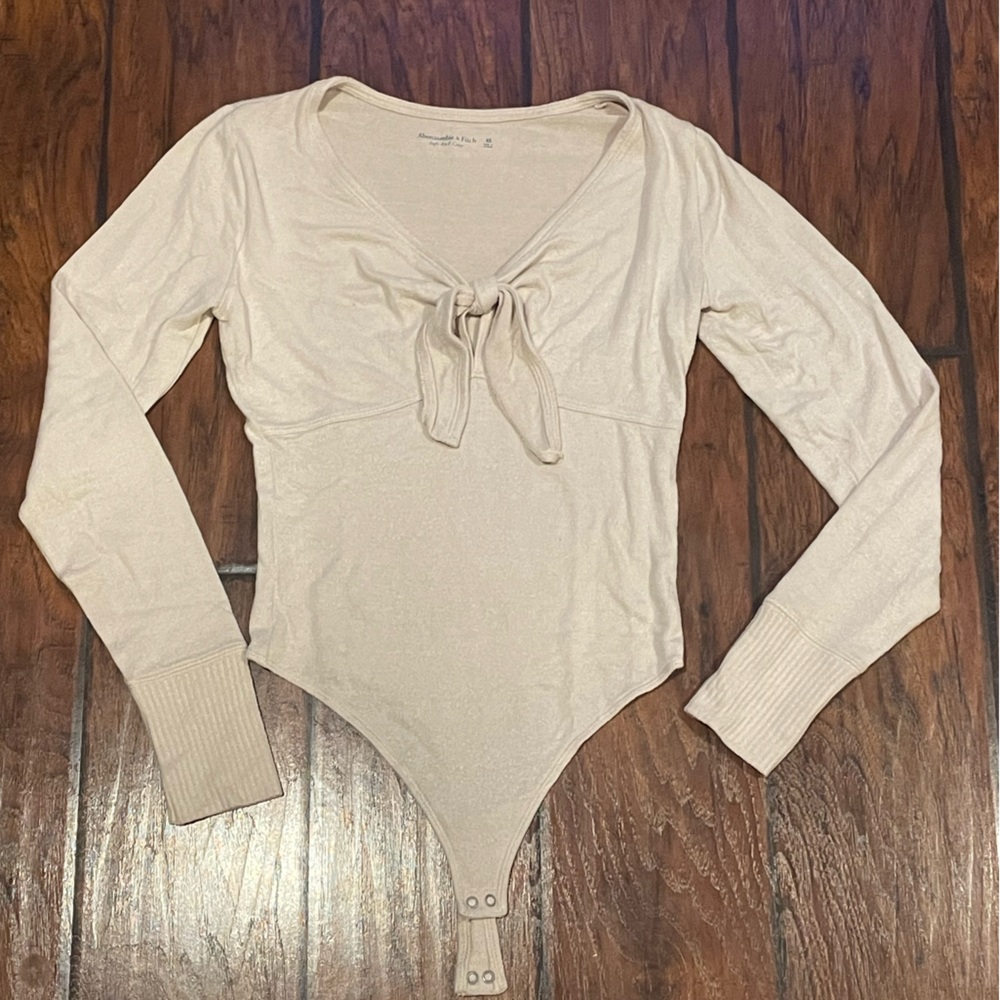 *3 for $25* Abercrombie and Fitch Cream Tie Sweater Body Suit